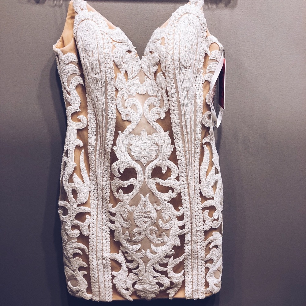 Jovani white sequin dress